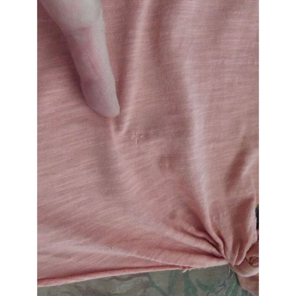 The Sweatshirt Project T-shirt Womens 3X Coral Peach Tie Front short sleeve v-ne - Picture 2 of 7